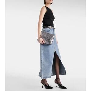 Givenchy Voyou metallic leather pouch NWT